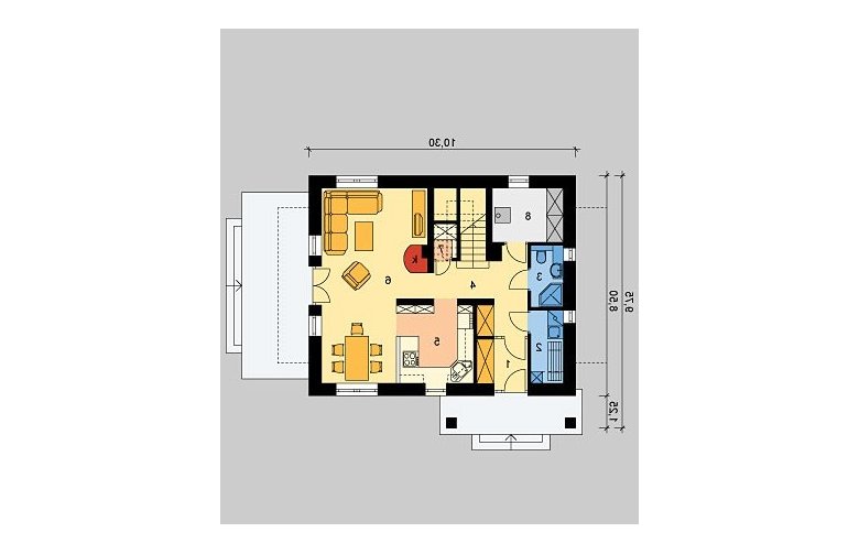 Projekt domu wielorodzinnego LK&815 - parter