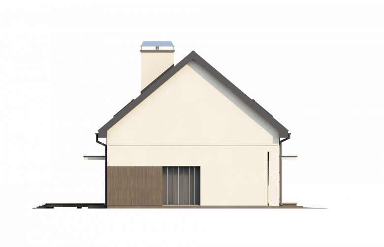 Projekt domu z poddaszem Z183 - elewacja 4