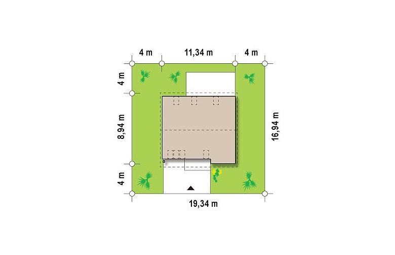 Projekt domu z poddaszem Z183 - Usytuowanie