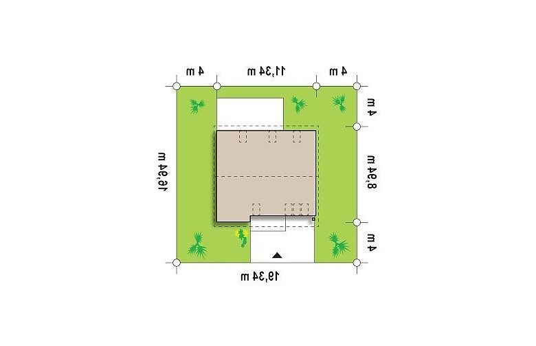 Projekt domu z poddaszem Z183 - Usytuowanie - wersja lustrzana