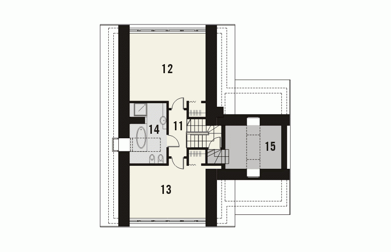 Projekt domu z poddaszem ORNAMENT - 