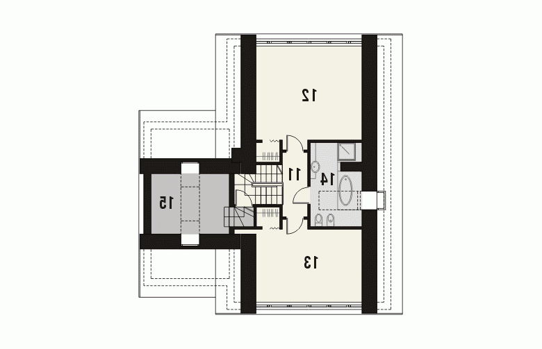 Projekt domu z poddaszem ORNAMENT - 