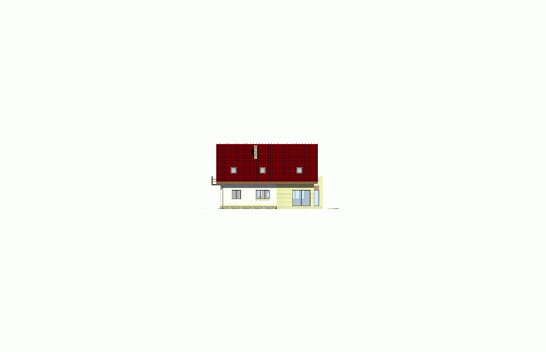 Projekt domu jednorodzinnego HG-C3A - elewacja 3