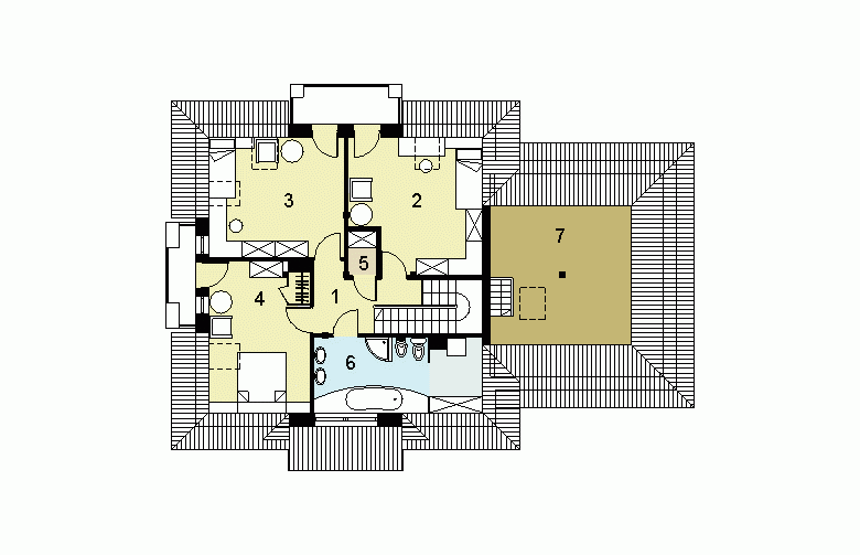 Projekt domu jednorodzinnego HG-I18C - rzut poddasza