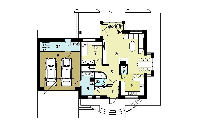 Projekt domu jednorodzinnego HG-I18D - rzut parteru