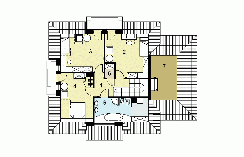 Projekt domu jednorodzinnego HG-I18A - rzut poddasza