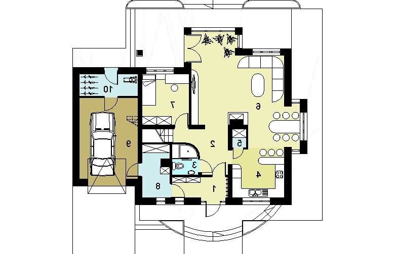 Projekt domu jednorodzinnego HG-I18A - rzut parteru