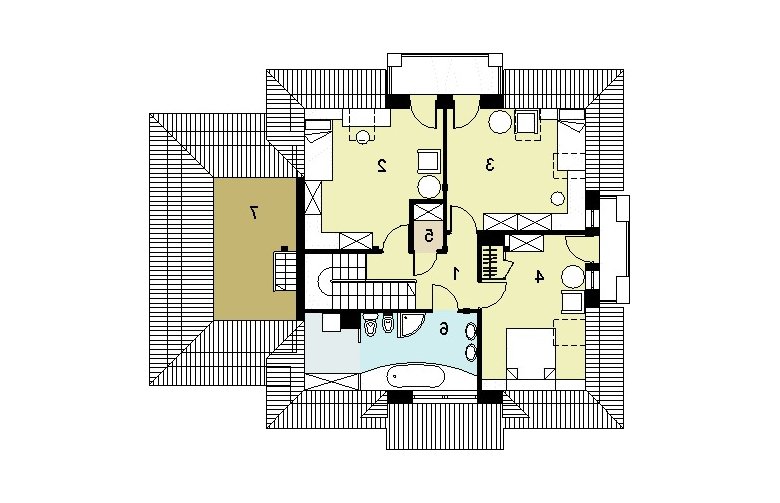 Projekt domu jednorodzinnego HG-I18A - rzut poddasza