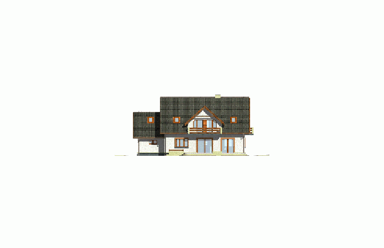 Projekt domu jednorodzinnego HG-I15 - elewacja 3