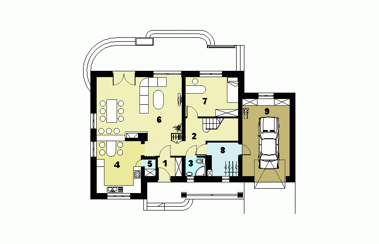 Projekt domu jednorodzinnego HG-I15 - rzut parteru