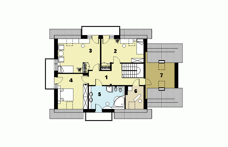 Projekt domu jednorodzinnego HG-I15 - rzut poddasza