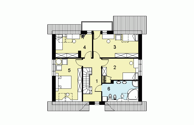 Projekt domu jednorodzinnego HG-C1b - poddasze