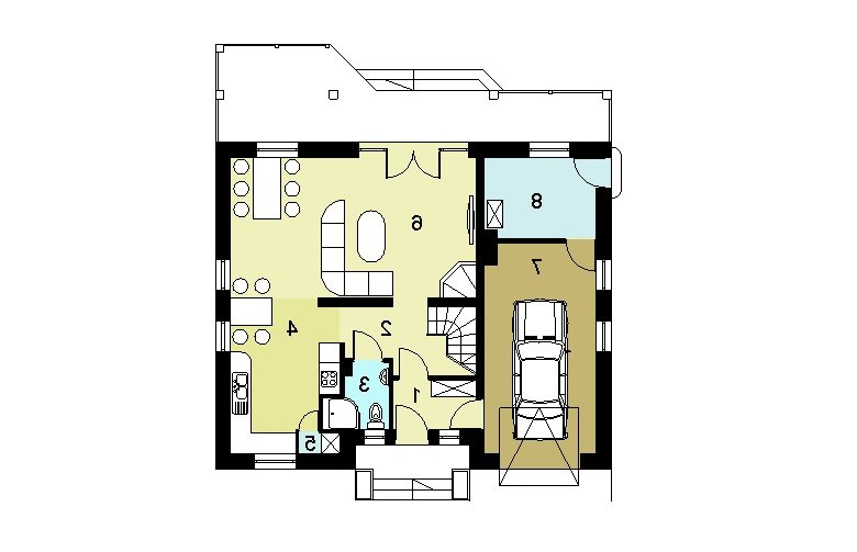 Projekt domu jednorodzinnego HG-C1b - parter