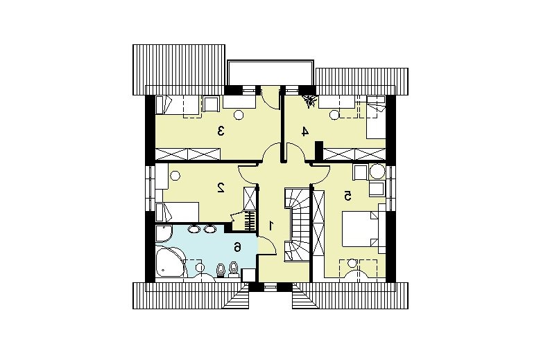 Projekt domu jednorodzinnego HG-C1b - poddasze