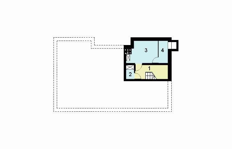 Projekt domu jednorodzinnego HG-I16 - rzut piwnicy