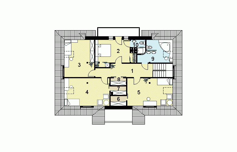 Projekt domu jednorodzinnego HG-I16 - rzut poddasza