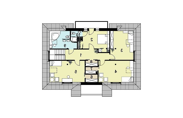 Projekt domu jednorodzinnego HG-I16 - rzut poddasza