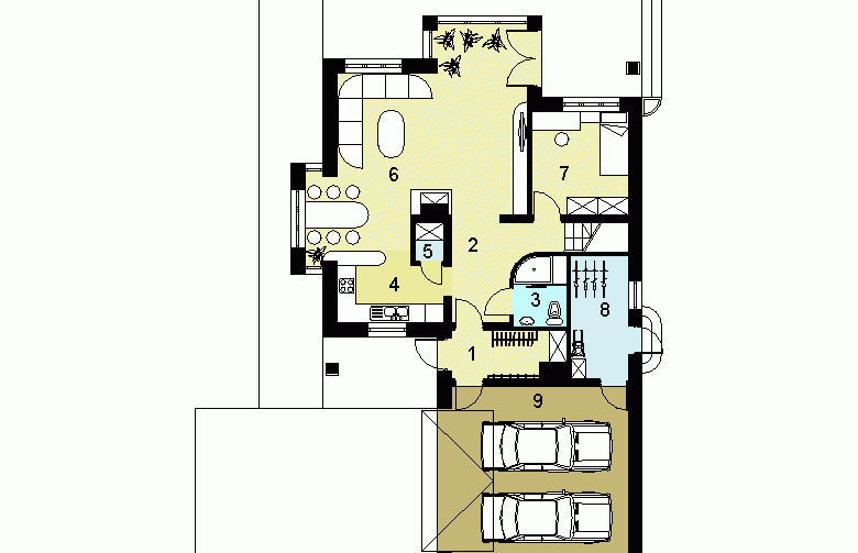 Projekt domu jednorodzinnego HG-I18 - parter