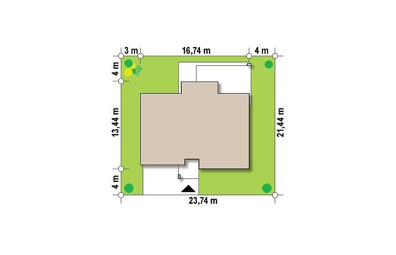 Projekt domu parterowego Zx104 - Usytuowanie