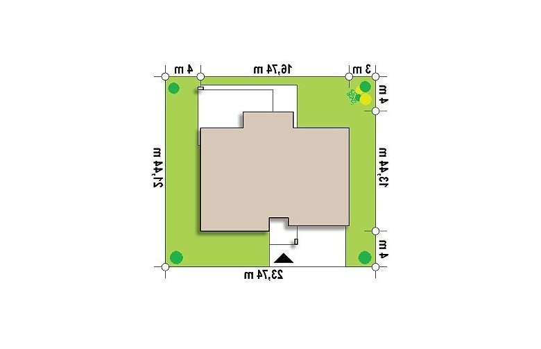Projekt domu parterowego Zx104 - Usytuowanie - wersja lustrzana