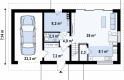 Projekt domu z poddaszem Z232 - rzut parteru