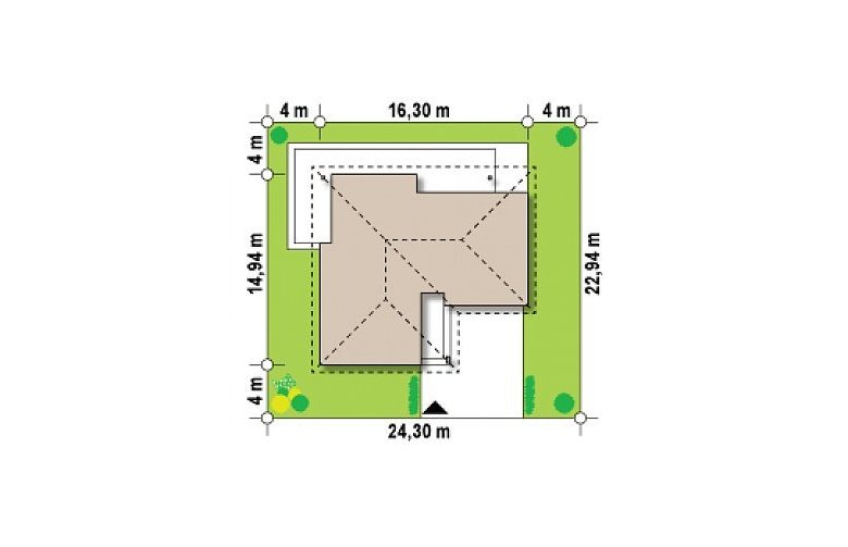 Projekt domu parterowego Z204 - Usytuowanie