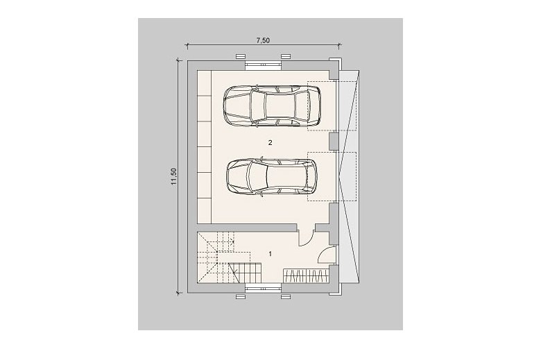 Projekt domu energooszczędnego G52 - parter