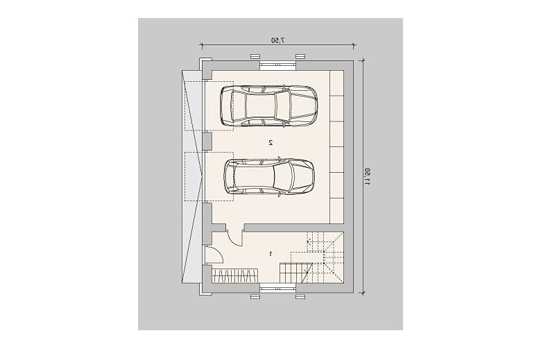 Projekt domu energooszczędnego G52 - parter