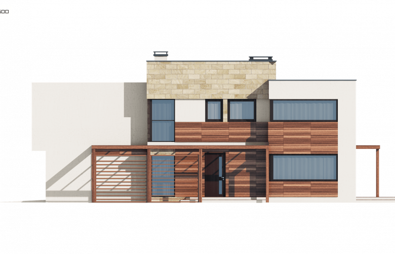 Projekt domu piętrowego Zx114 - elewacja 2