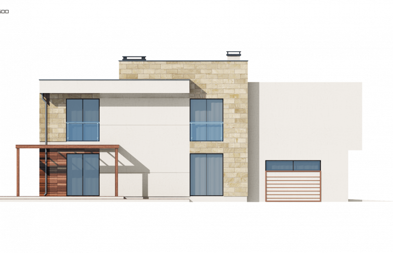 Projekt domu piętrowego Zx114 - elewacja 3