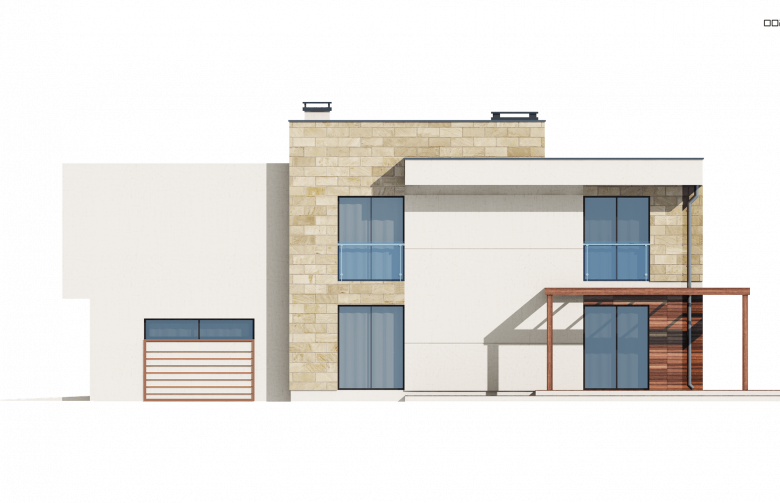 Projekt domu piętrowego Zx114 - elewacja 3