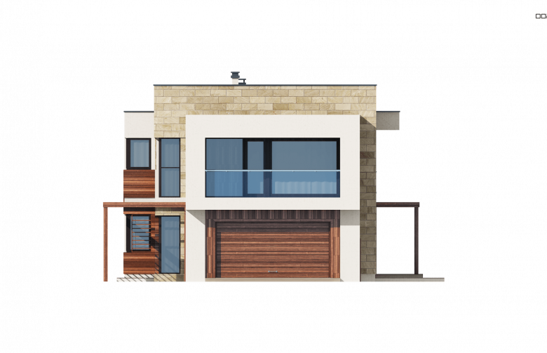 Projekt domu piętrowego Zx114 - elewacja 4