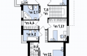 Projekt domu piętrowego Zx114 - rzut poddasza