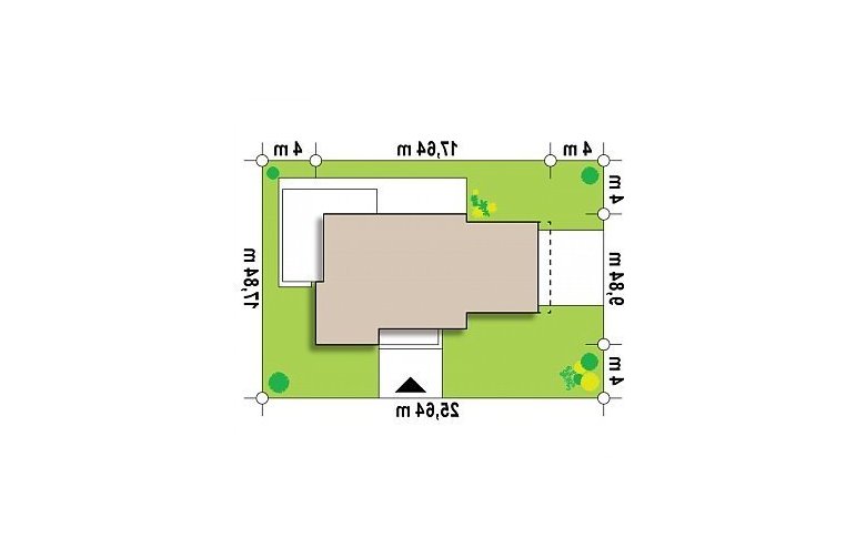 Projekt domu piętrowego Zx114 - Usytuowanie - wersja lustrzana