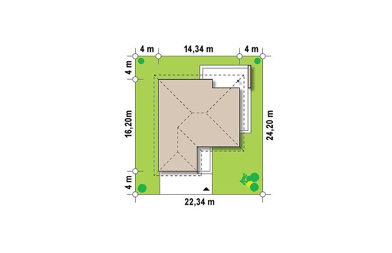 Projekt domu parterowego Z203 - Usytuowanie