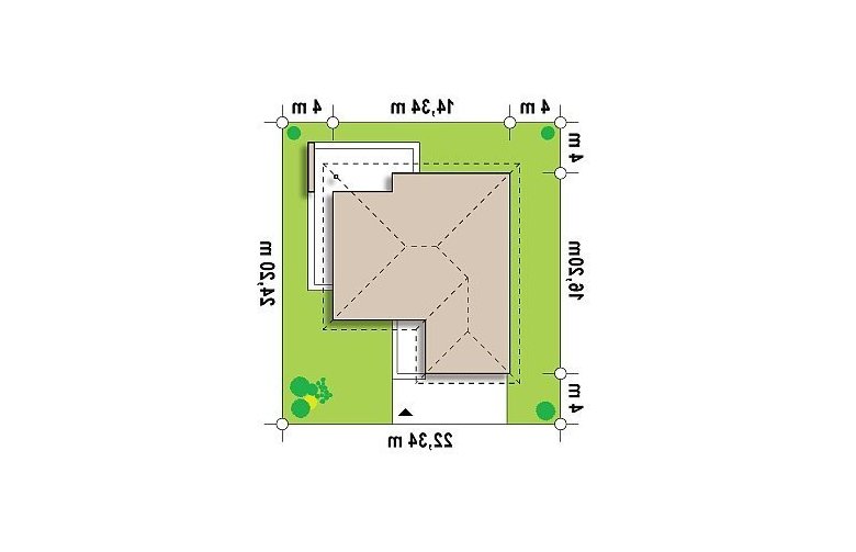 Projekt domu parterowego Z203 - Usytuowanie - wersja lustrzana