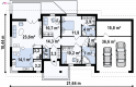 Projekt domu parterowego Z167 - rzut parteru