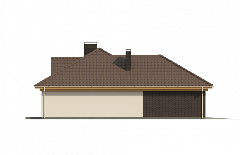 Projekt domu parterowego Z144 - elewacja 3