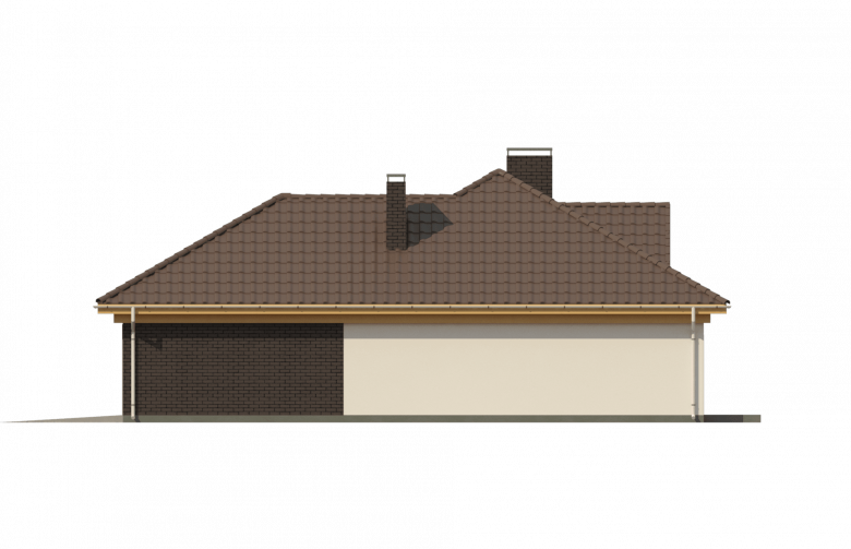 Projekt domu parterowego Z144 - elewacja 3