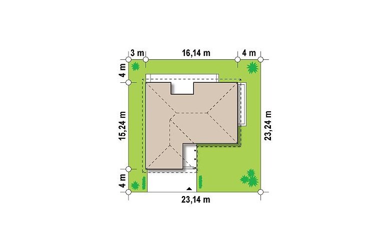 Projekt domu parterowego Z144 - Usytuowanie