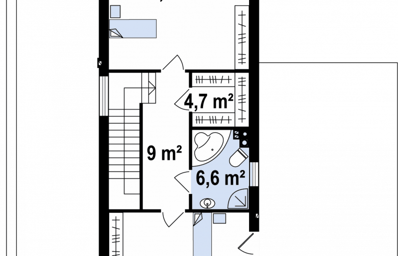 Projekt domu piętrowego Zx46 - rzut poddasza