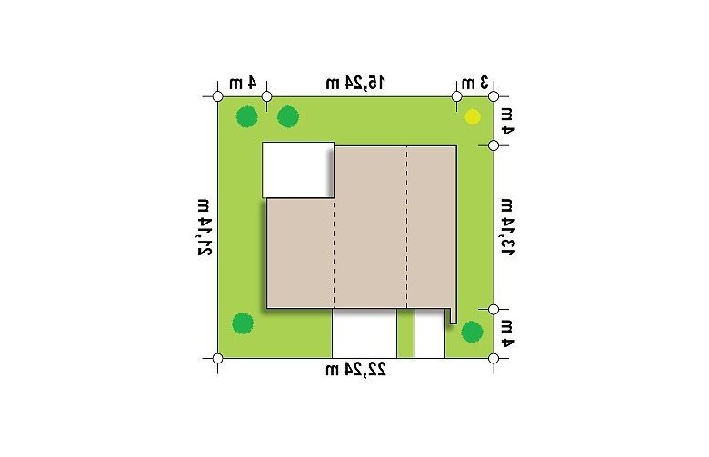 Projekt domu piętrowego Zx46 - Usytuowanie - wersja lustrzana