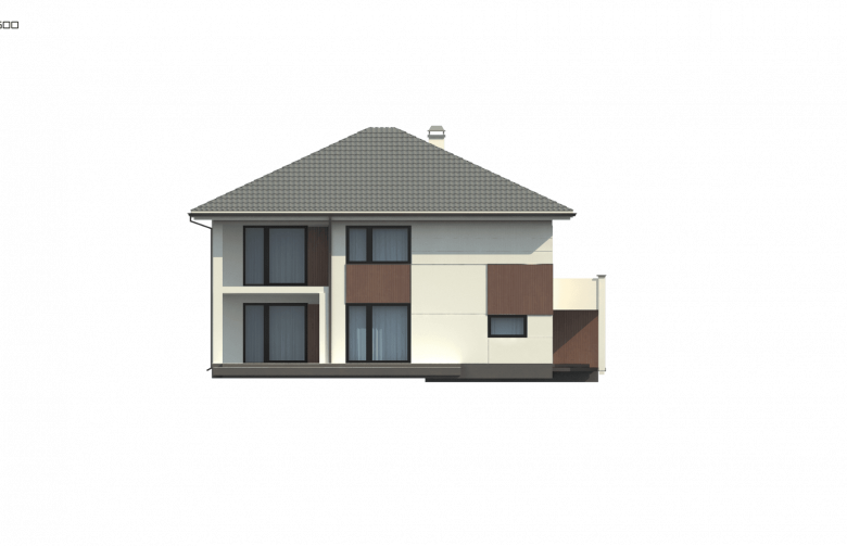 Projekt domu piętrowego Z156 - elewacja 3
