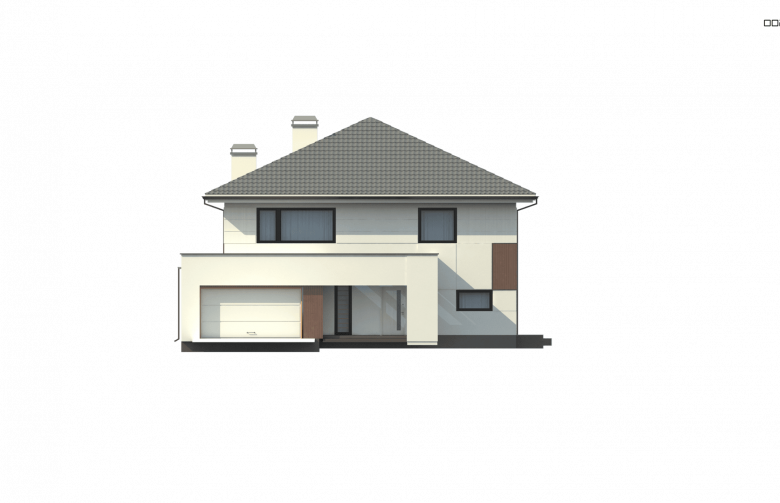 Projekt domu piętrowego Z156 - elewacja 4