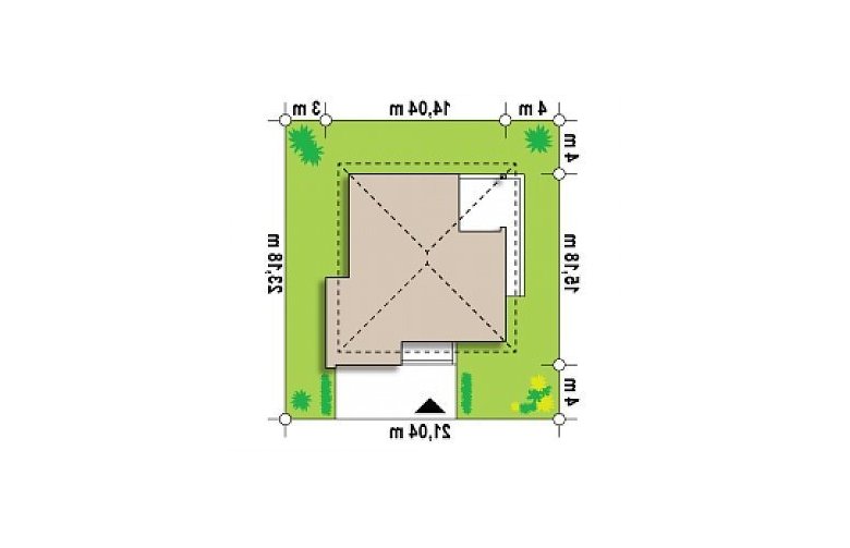 Projekt domu piętrowego Z156 - Usytuowanie - wersja lustrzana