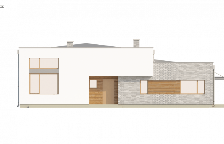 Projekt domu parterowego Zx34 - elewacja 1