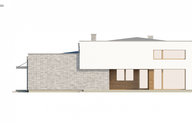Projekt domu parterowego Zx34 - elewacja 4