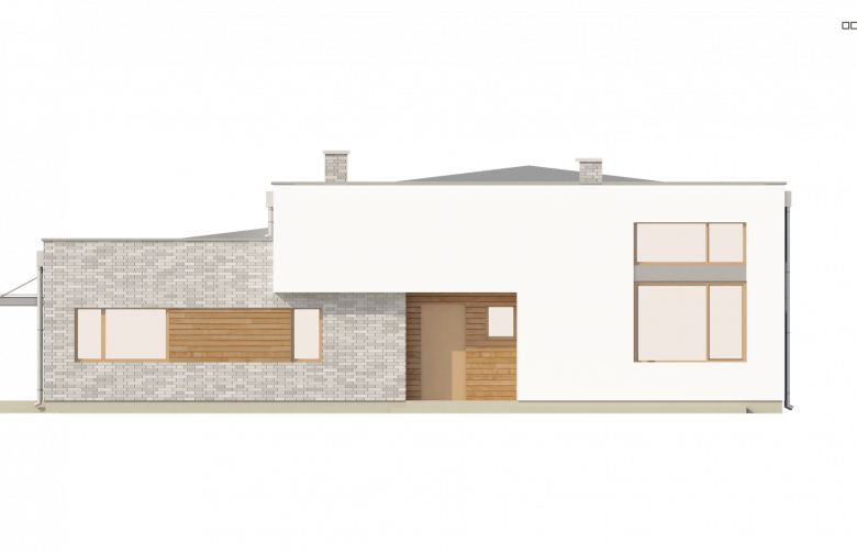 Projekt domu parterowego Zx34 - elewacja 1