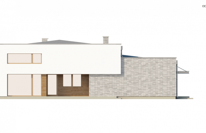 Projekt domu parterowego Zx34 - elewacja 4