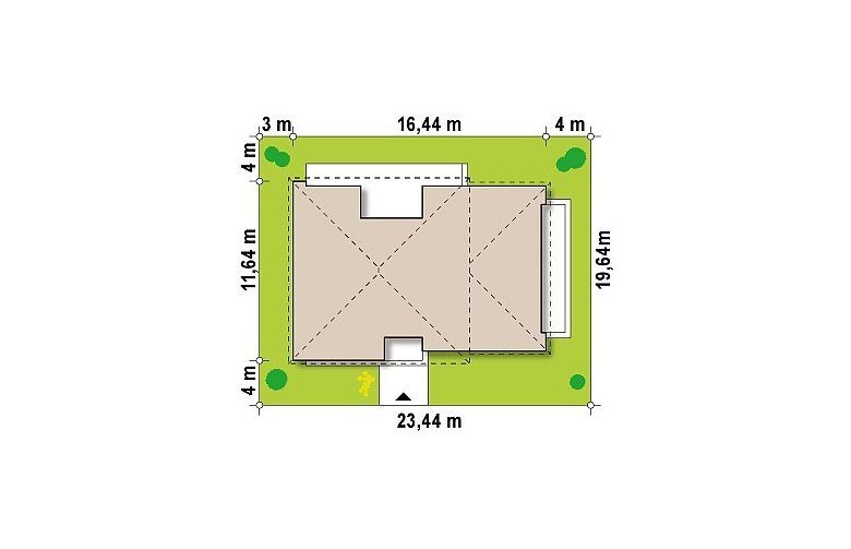 Projekt domu parterowego Zx34 - Usytuowanie